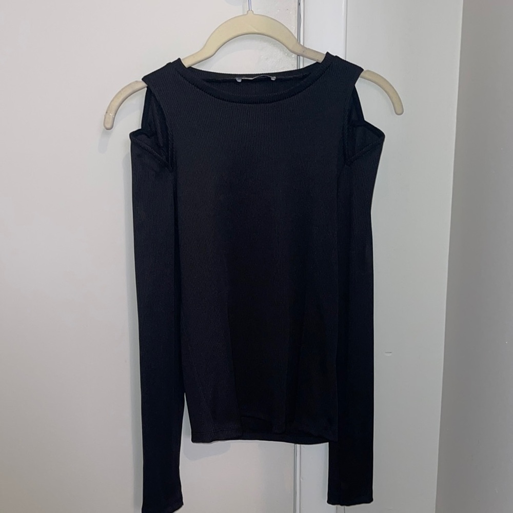 Zara black long sleeve with cutout shoulders